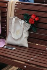 Gulmohar Printed Canvas Tote – Rose Print