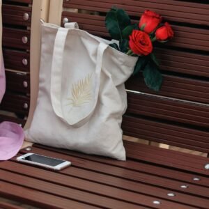 Gulmohar Printed Canvas Tote – Rose Print