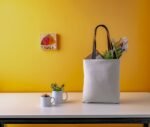 Gulmohar Printed Canvas Tote – White
